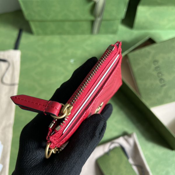 GUCCI - GG MARMONT  RED LEATHER CARDHOLDER - Image 4