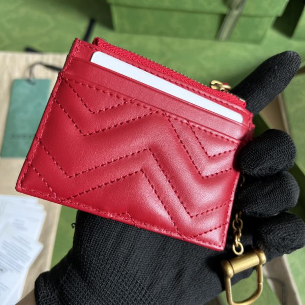 GUCCI - GG MARMONT  RED LEATHER CARDHOLDER - Image 5