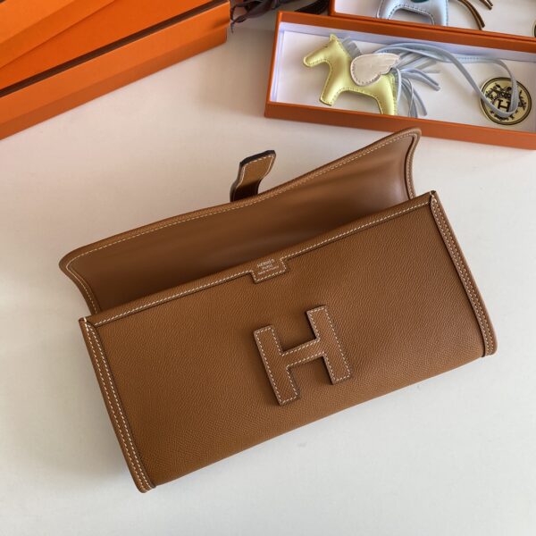 Hermes Jige Elan Sheepskin Lining Bag - Golden Brown - Image 3