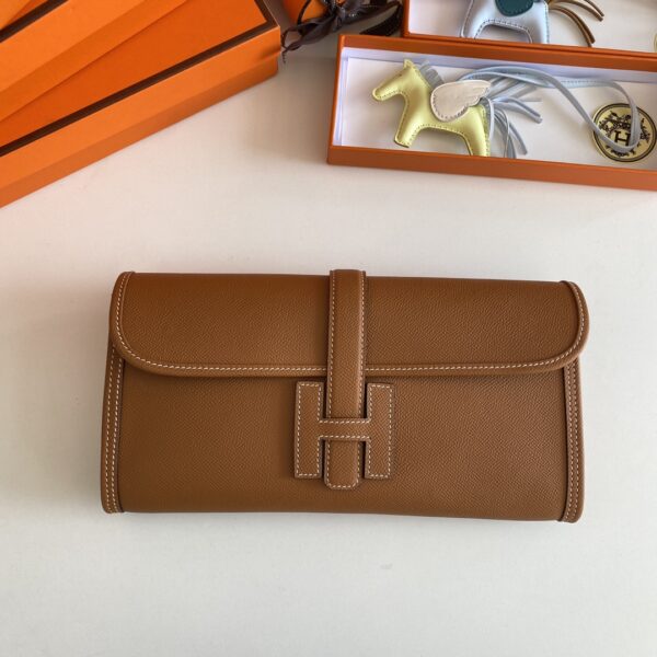 Hermes Jige Elan Sheepskin Lining Bag - Golden Brown - Image 5