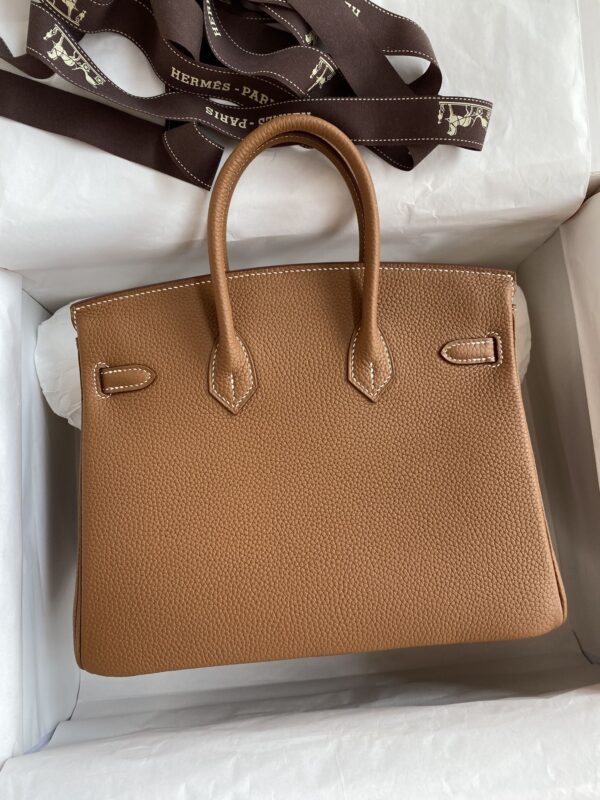 Hermes Birkin Hand-Stitched Handbag - Brown (Golden Buckle) - Image 2