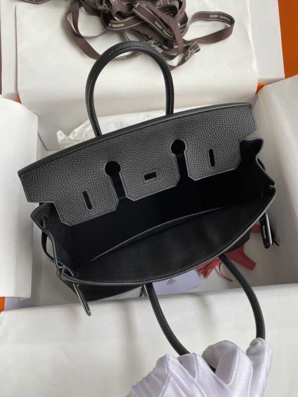 Hermes Birkin Hand-Stitched Handbag - Black (Golden Buckle) - Image 4