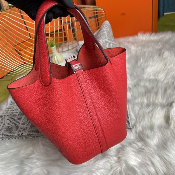 Hermes Picotin 18 Vegetable Basket Handbag - Big Red - Image 5