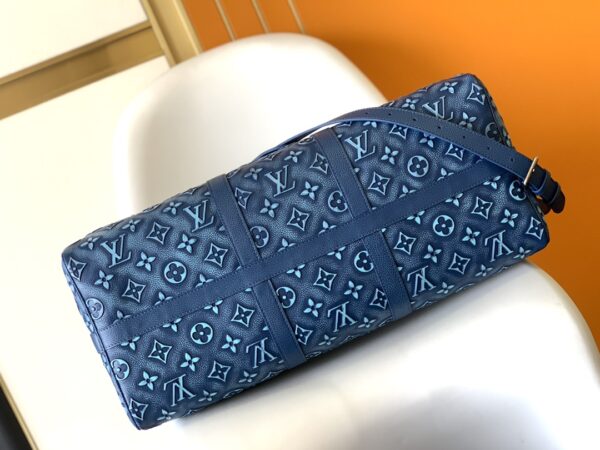 Louis Vuitton Keepall Bandoulière 50 Travel Bag - Blue - Image 4