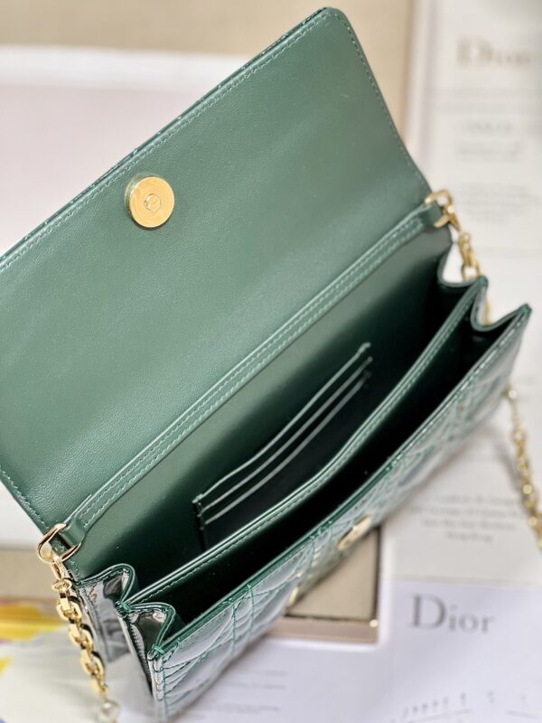 Dior Pearl Clutch - Patent Leather Dark Green - Image 3