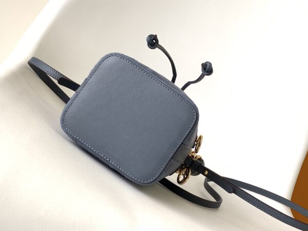 Fendi Mon Tresor Mini FF Embroidered Bucket Bag - Blue - Image 3