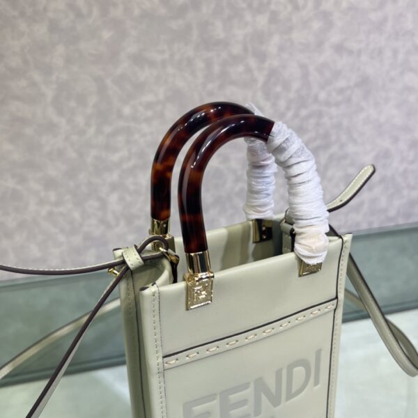 Fendi Sunshine Mini Tote Bag - White - Image 3