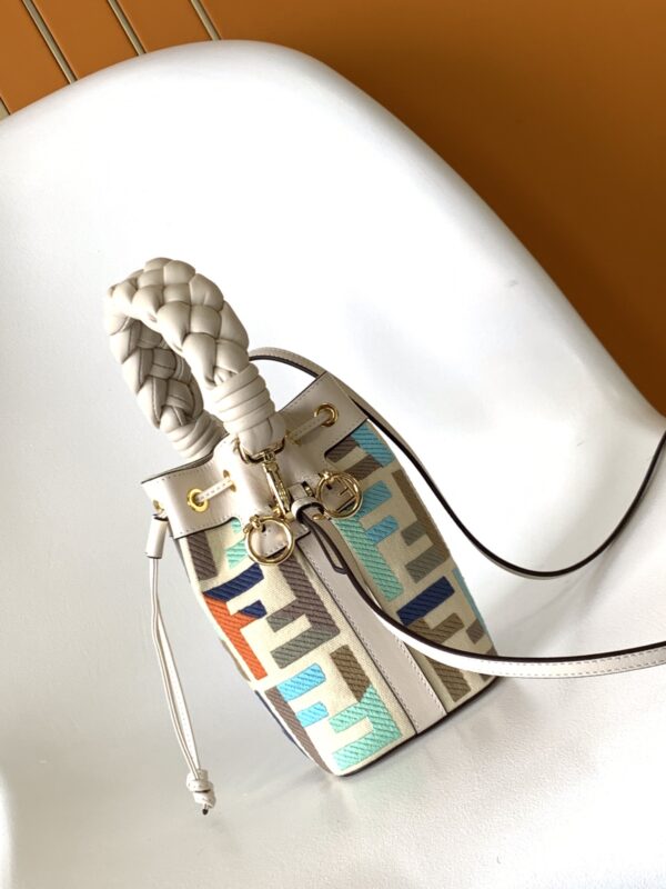 Fendi Mon Tresor Mini FF Embroidered Bucket Bag - Image 5