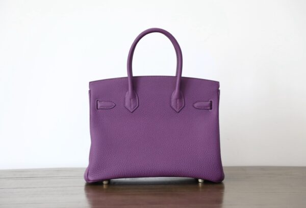 Hermes Birkin Gold Buckle Handbag - Purple - Image 4