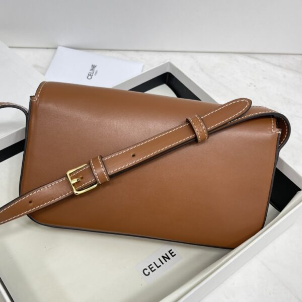 Celine Triomphe Shiny Cow Leather Shoulder Bag - Brown - Image 4