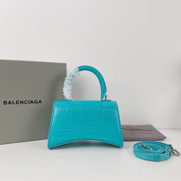 Balenciaga Crocodile Small Hourglass Bag - Blue - Image 2