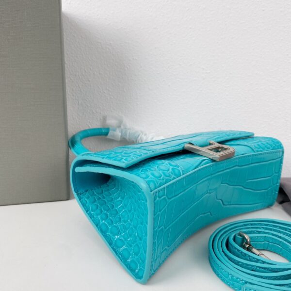 Balenciaga Crocodile Small Hourglass Bag - Blue - Image 3