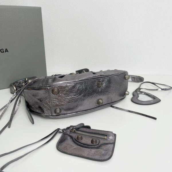 Balenciaga Le Cagole Half-Moon Large Armpit Dumpling Bag - Silver - Image 2