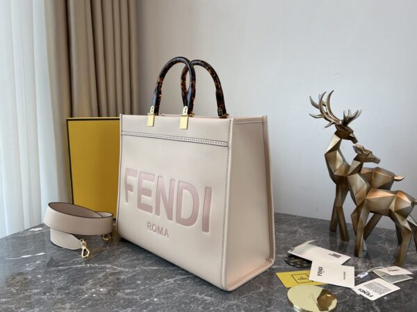 Fendi Sunshine Small Tote Bag - Nude Powder - Image 5