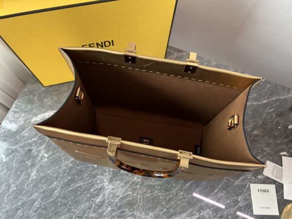 Fendi Sunshine Small Tote Bag - Gold - Image 3