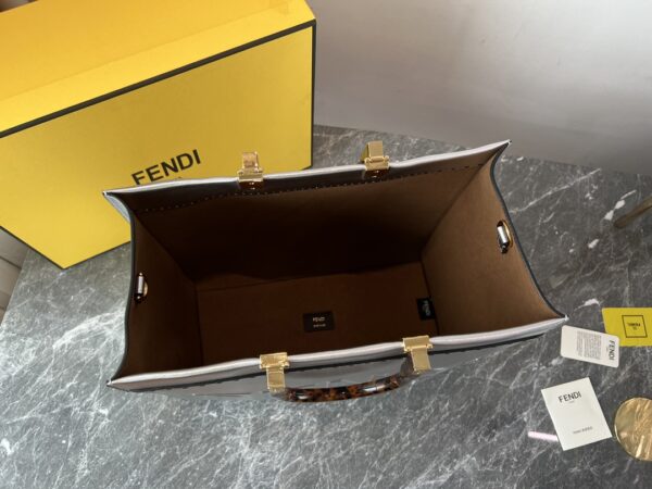 Fendi Sunshine Small Tote Bag - Silver - Image 5