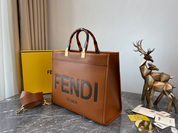 Fendi Sunshine Small Tote Bag - Brown - Image 5