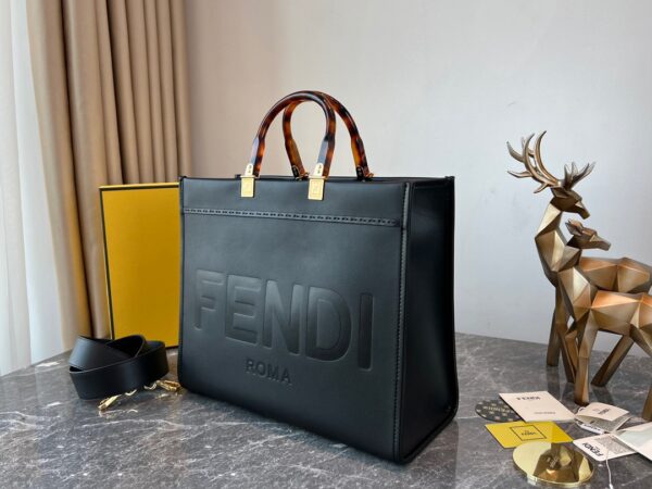 Fendi Sunshine Small Tote Bag - Black - Image 5