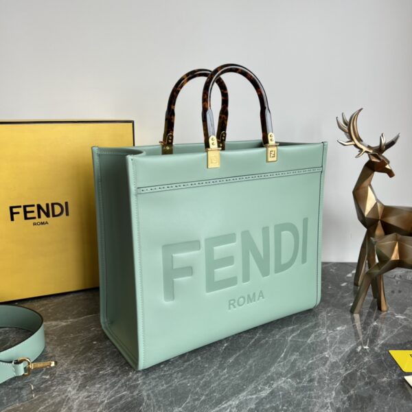 Fendi Sunshine Small Tote Bag - Mint Green - Image 5