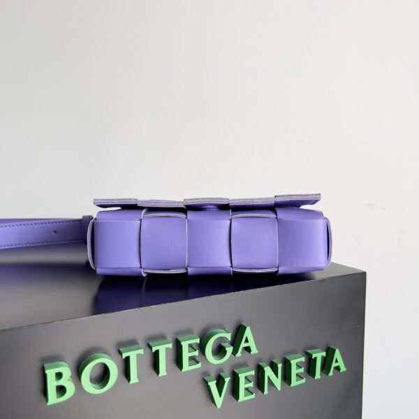 Bottega Veneta Sheepskin Grid Cassette Mini Handbag - Purple - Image 5