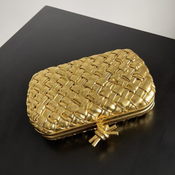 Bottega Veneta Knot Classic Dinner Clutch - Gold - Image 3