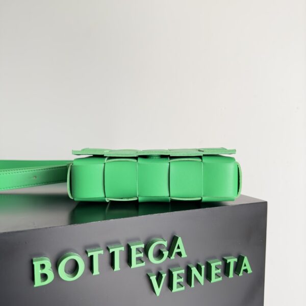 Bottega Veneta Sheepskin Grid Cassette Mini Handbag - Light Green - Image 2