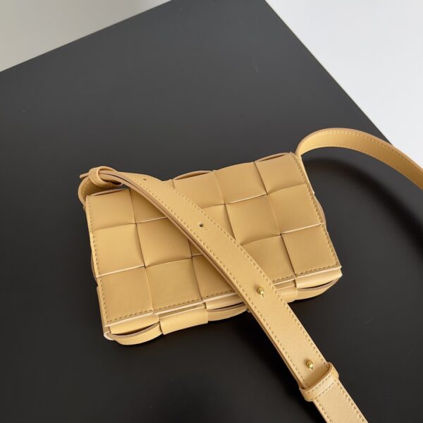 Bottega Veneta Sheepskin Grid Cassette Mini Handbag - Caramel - Image 2