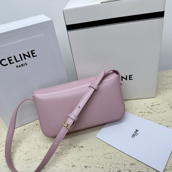 Celine Triomphe Shiny Cow Leather Armpit Bag - Purple - Image 5