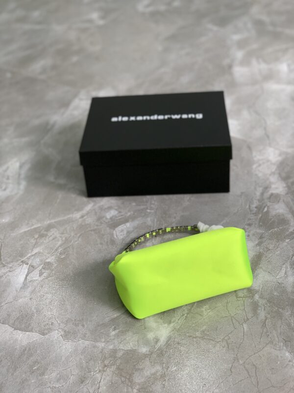 Alexander Wang Satin Clutch Bag - Green - Image 4