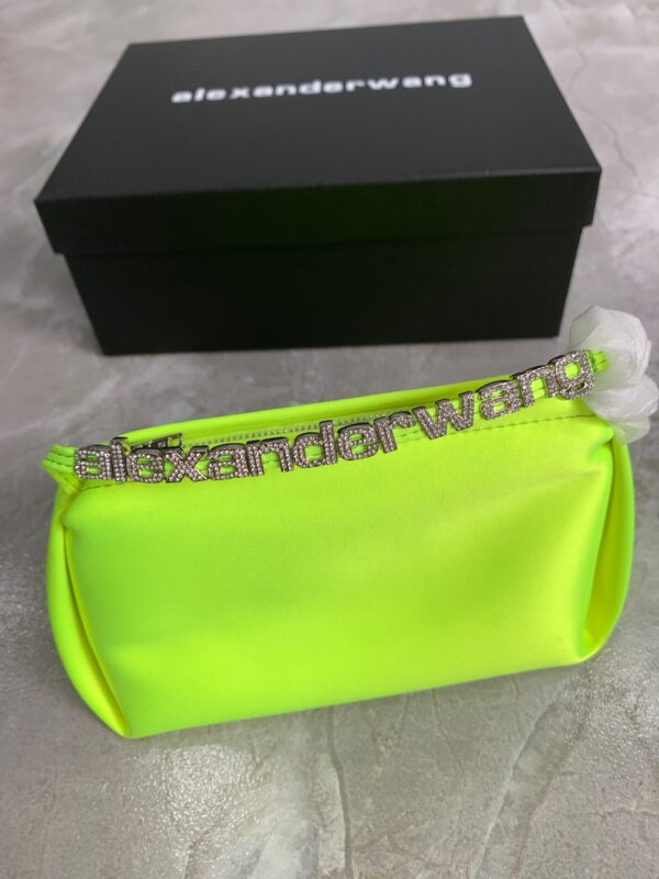 Alexander Wang Satin Clutch Bag - Green - Image 3