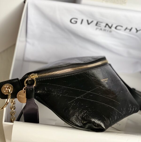 Givenchy Waxed Leather Waist Bag - Black - Image 4