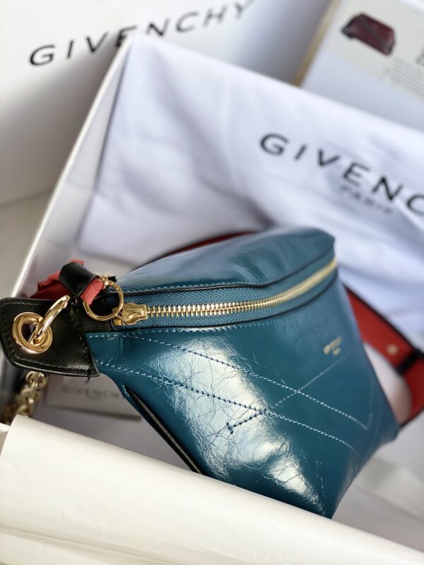 Givenchy Waxed Leather Waist Bag - Sea Green - Image 4