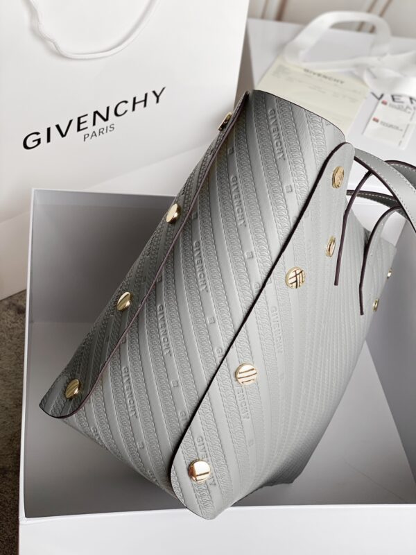 Givenchy Bond Embossed Calf Tote Bag - Gray - Image 4