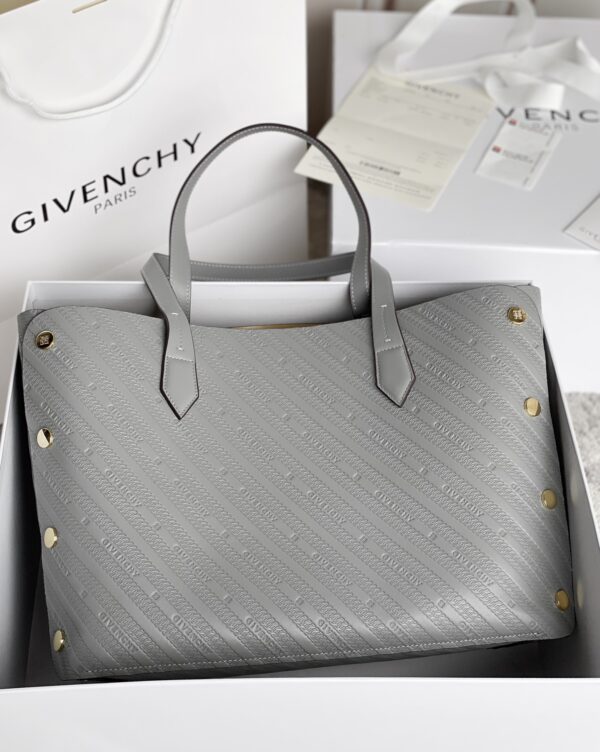 Givenchy Bond Embossed Calf Tote Bag - Gray - Image 5