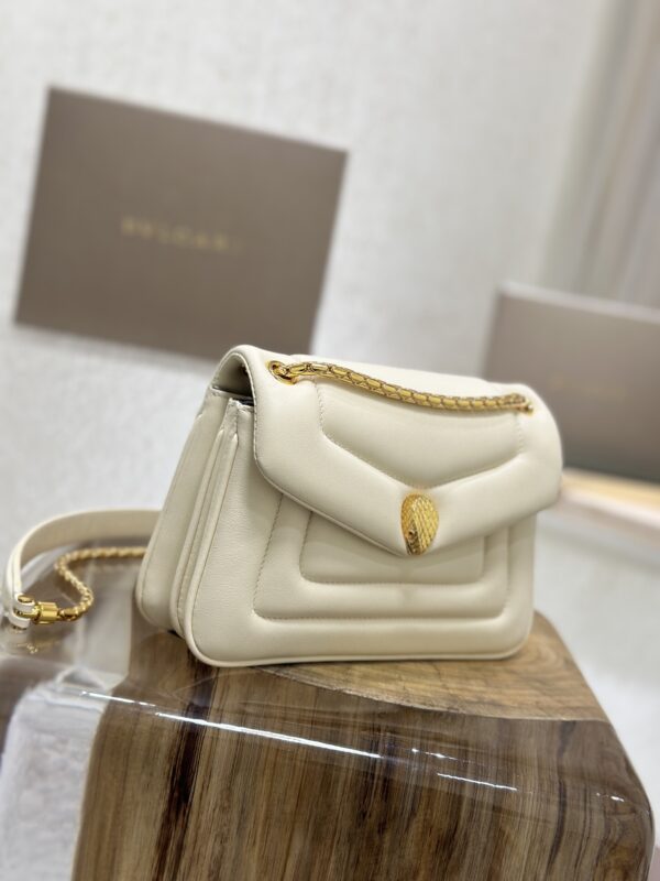 Bulgari Serpenti Reverse Small Shoulder Bag - Off White - Image 5