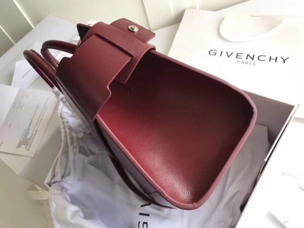 Givenchy Horizon Plain Smooth Leather Handbag - Maroon - Image 2