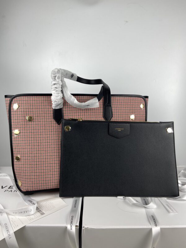 Givenchy G Family Bond Houndstooth Tote Bag - Red - Image 5