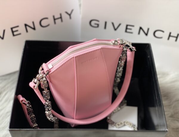 Givenchy Antigona Lock Irregular Chain Bag - Pink - Image 3