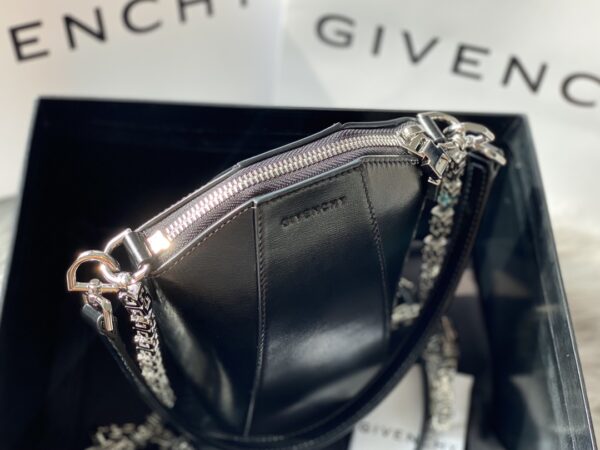 Givenchy Antigona Lock Irregular Chain Bag - Black - Image 3