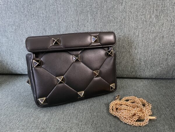 Valentino Enamel Small Stud Bag - Black - Image 4