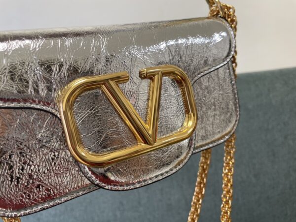 Valentino Garavani Miniloc Calfskin Bag - Silver - Image 2